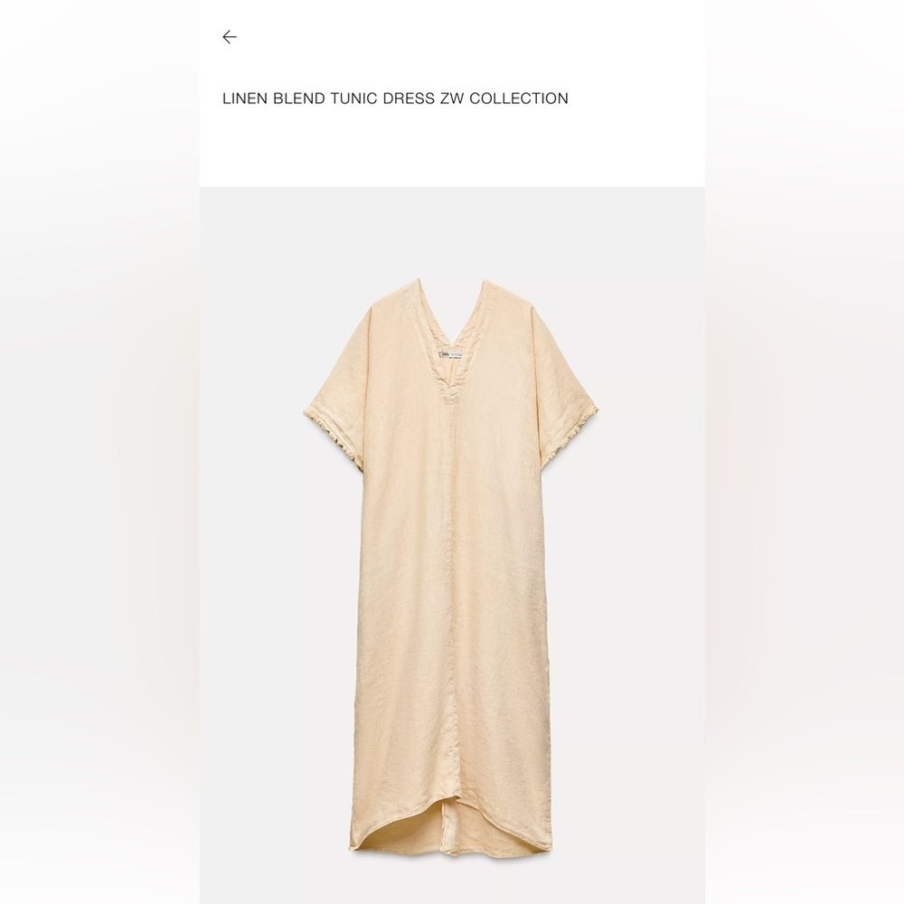 Zara Cream Linen Blend Tunic